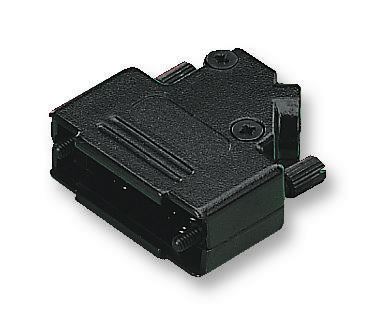 MH CONNECTORS Plastic D Hood, Black, 45° Angle, 15-Way