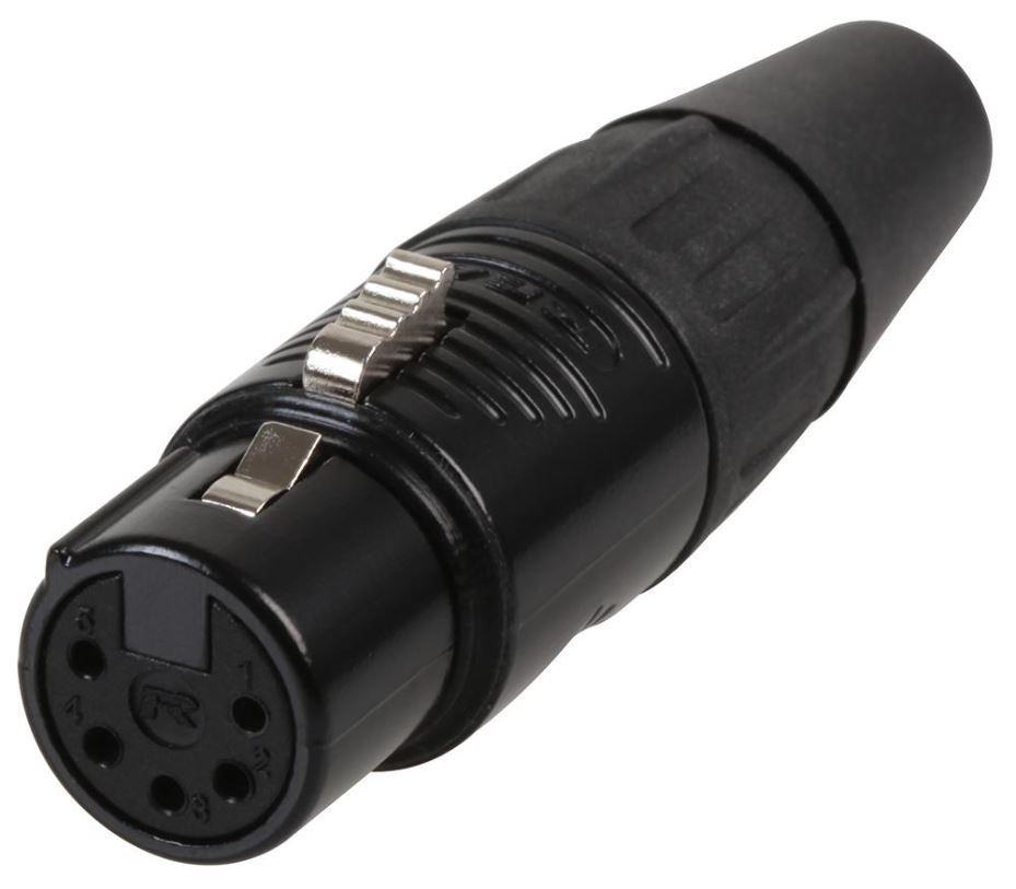 REAN 5-Poliger XLR-Stecker, Schwarz, versilberte Kontakte