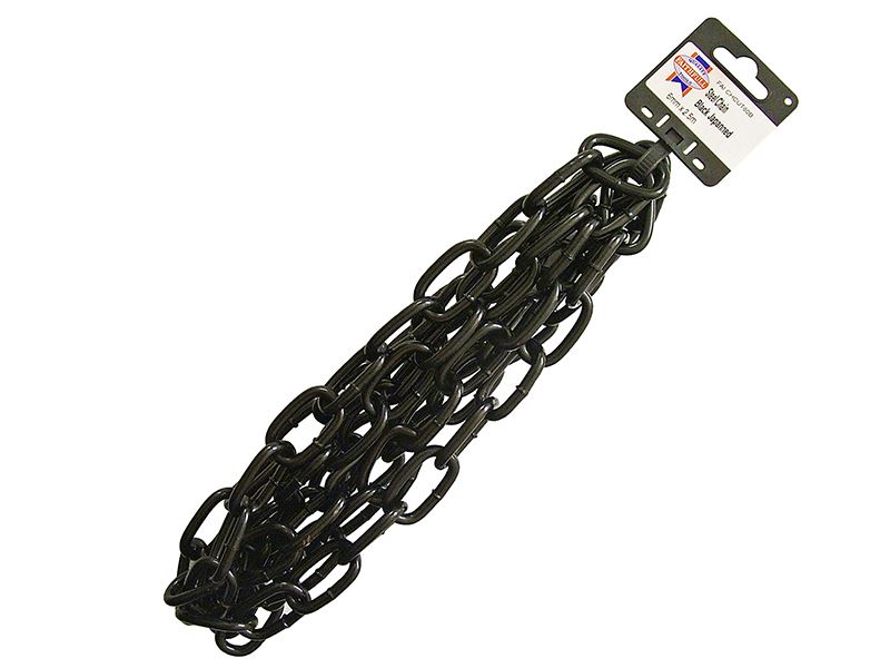 Faithfull Schwarze Japanlack-Kette 6,0 mm x 2,5 m - Max. Belastung 250 kg