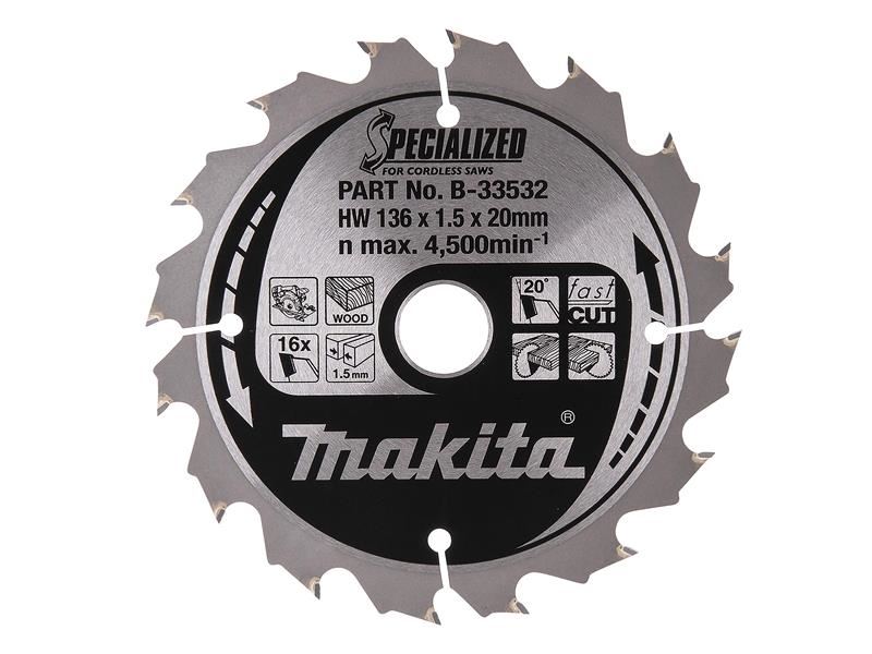 Makita B-33532 Pilový kotouč pro aku pily, 136mm x 20mm