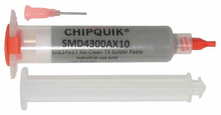 Chip Quik משחת הלחמה, ללא צורך בניקוי, 63Sn/37Pb, מזרק 10 סמ'ק, 35 גרם