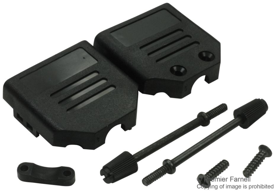 Multicomp DE Backshell, 9 Way, Polypropylene, 180° Exit