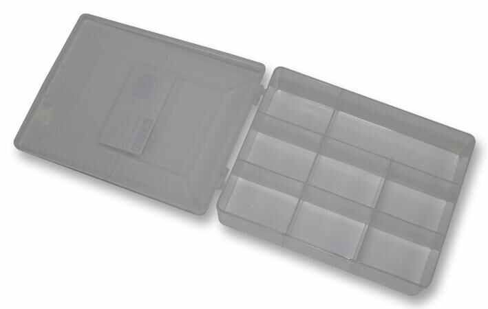 HiLo Caja Organizadora 8 Compartimentos Transparente, PP, 42x185x142mm