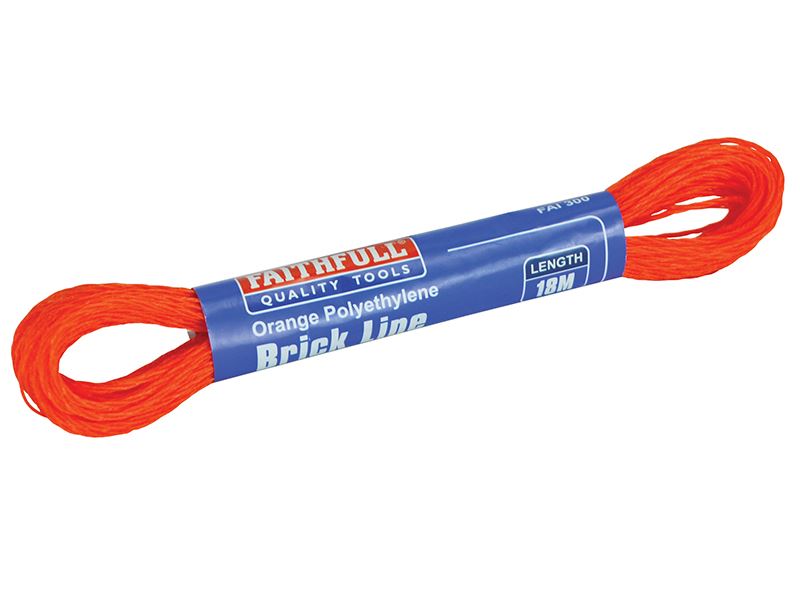 Faithfull Polyethylene Brick Line, 18m, Orange (Box of 12)