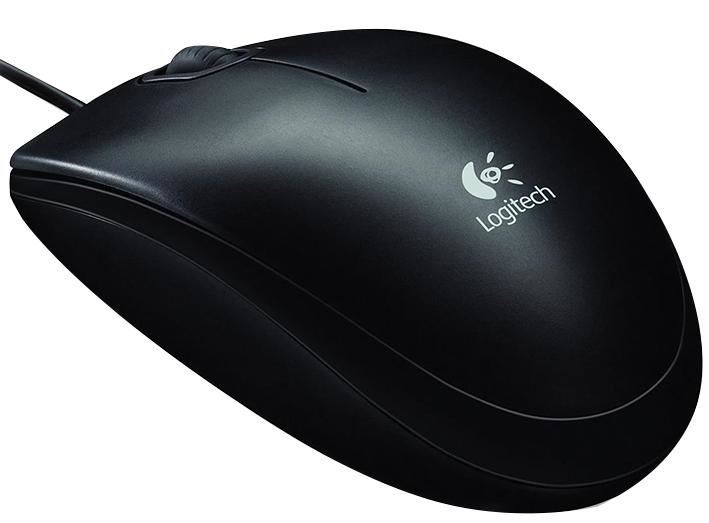 Logitech B100 USB Optical Mouse, 800dpi, Black