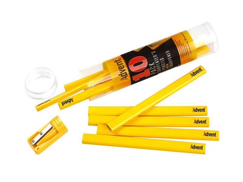 Advent 11-Piece Carpenter's Pencil Set with Sharpener
