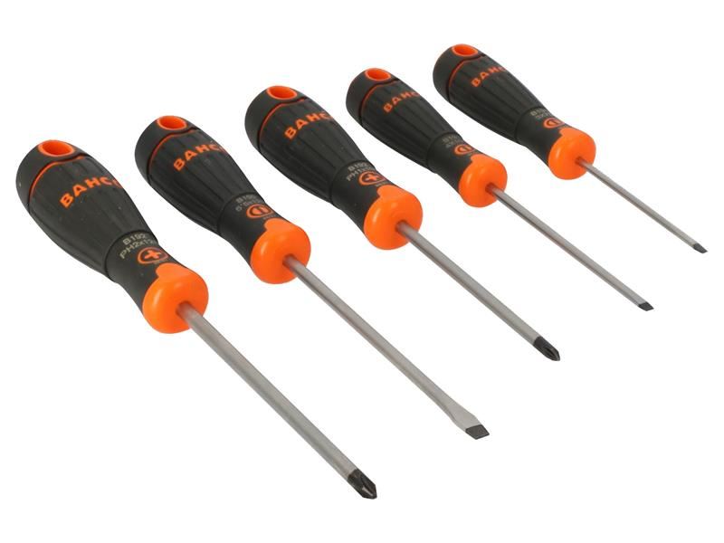 Bahco BAHCOFIT 5-Piece Screwdriver Set, Chrome-Plated Steel