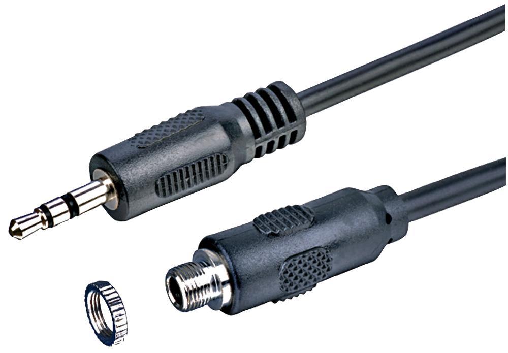 PRO SIGNAL - Câble adaptateur 3.5mm femelle vers mâle à montage panneau, 1m, no