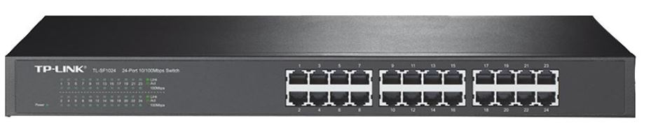 TP-Link - Lasca Buanaí Eitréad 24-Calafort le Rack-Suiteáil