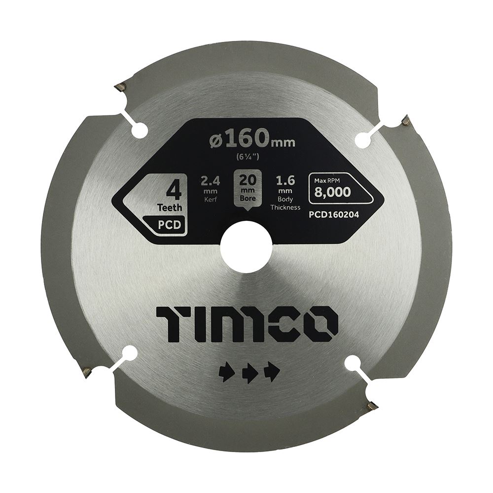 Timco PCD pilový kotouč na vláknocement, 160mm x 20mm, 4 zuby