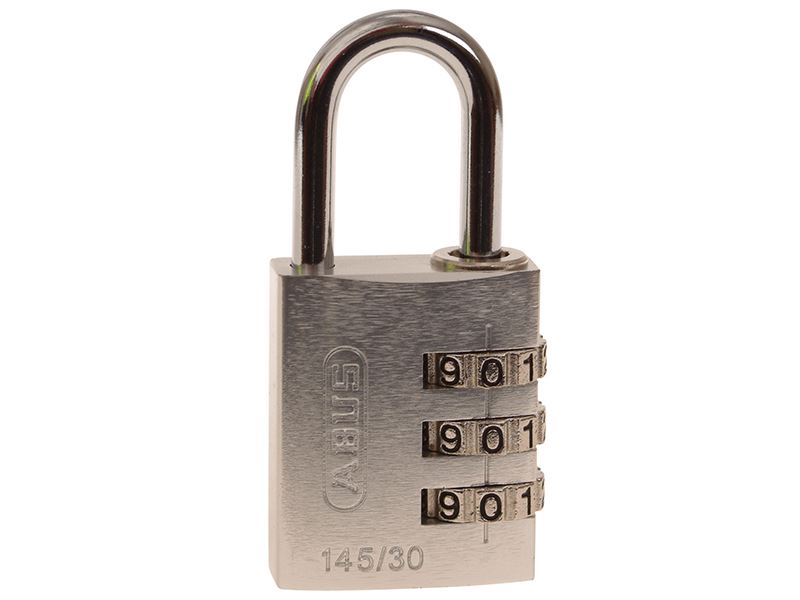 ABUS 145/30 Aluminium Combination Padlock, 30mm, Silver