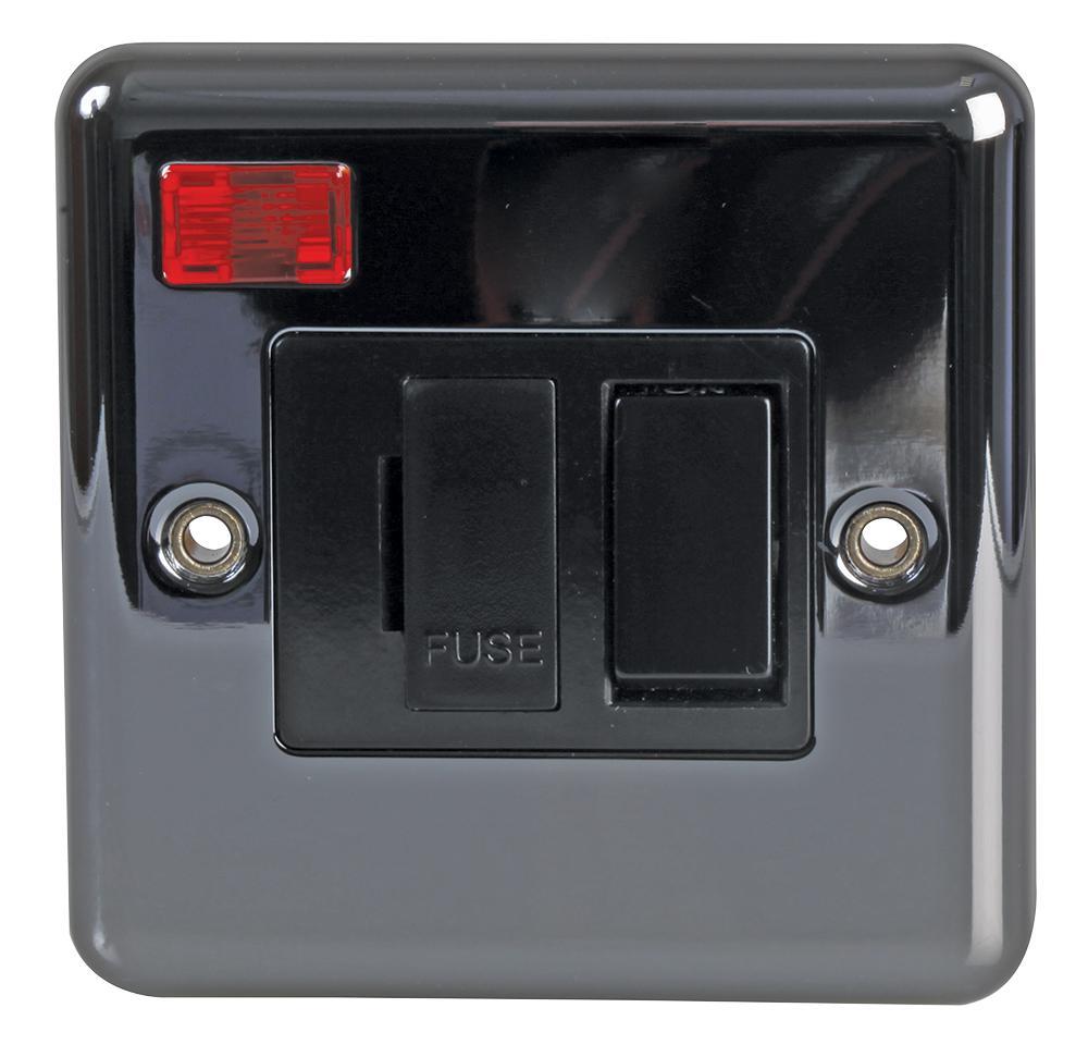 VOLEX ACCESSORIES - 13A DP Schalt-Sicherungsdose, Schwarz Nickel