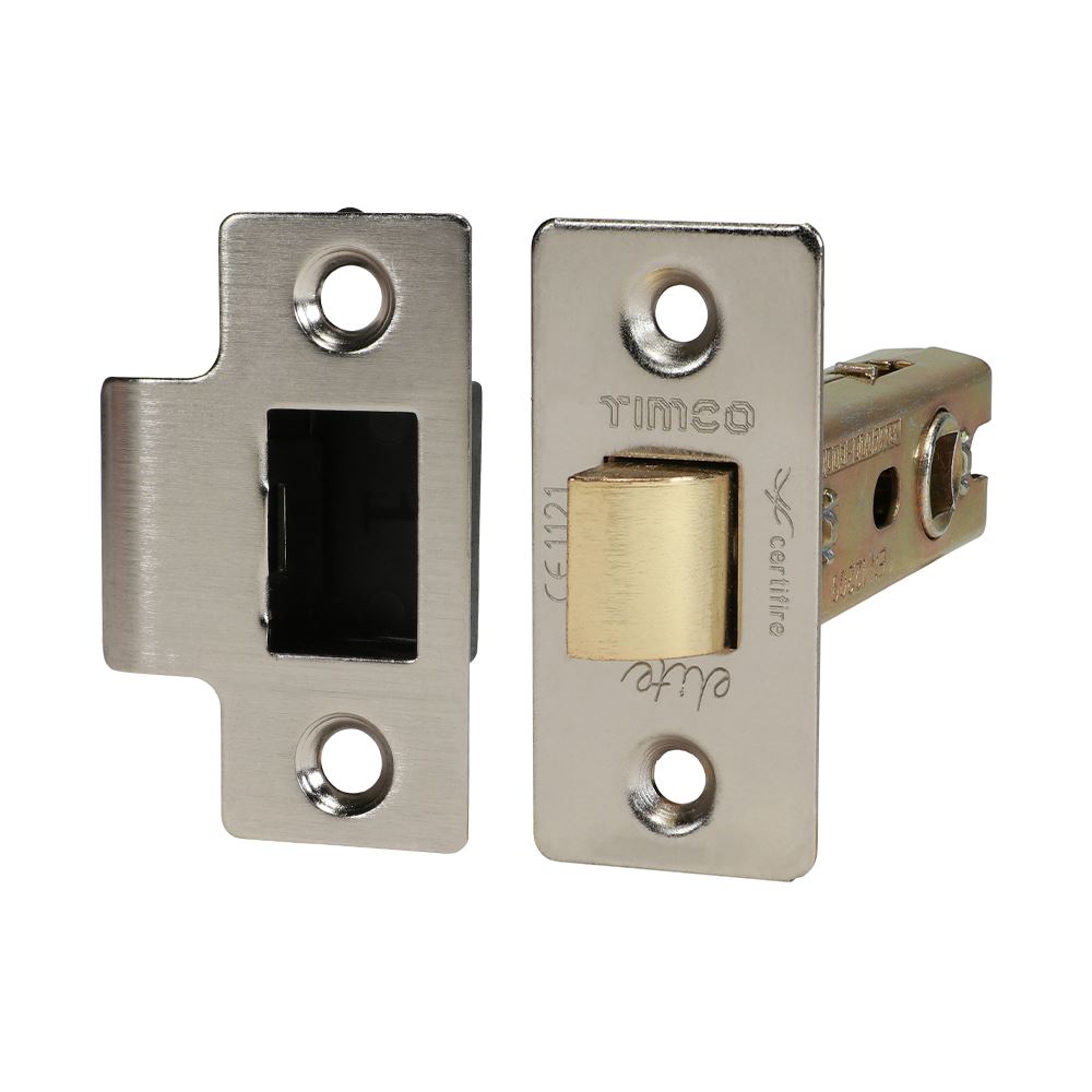 Timco Latch tubulaire 76mm, finition nickel satiné, pour portes coupe-feu