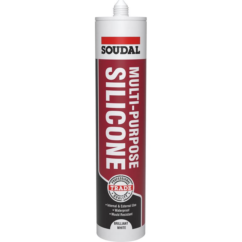 Soudal Multi-Purpose Sealing Silicone, 270ml, Brilliant White