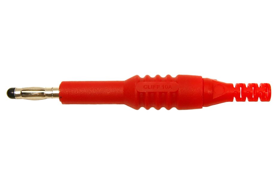 CLIFF Conector Banana 4mm con Cubierta Retráctil, Rojo, 1000V 10A