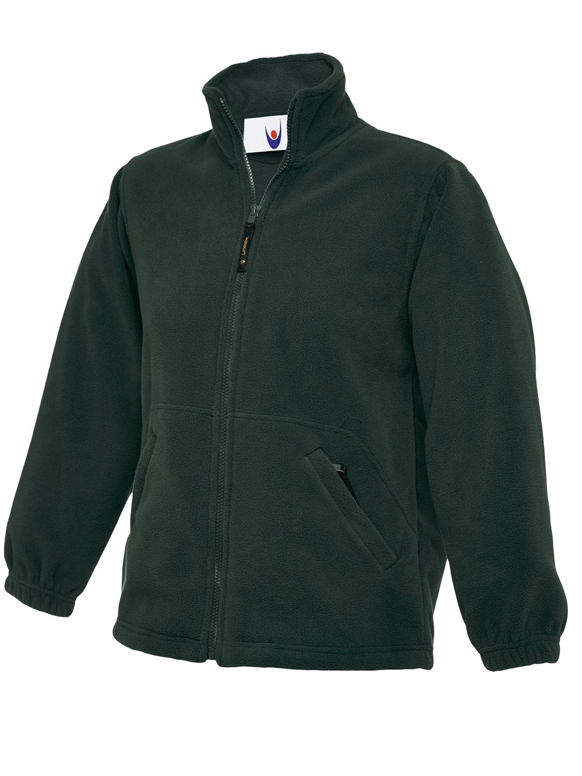 Uneek Kids' Full Zip Micro Fleece Jacket - Bottle Green, Size 11/13 YRS