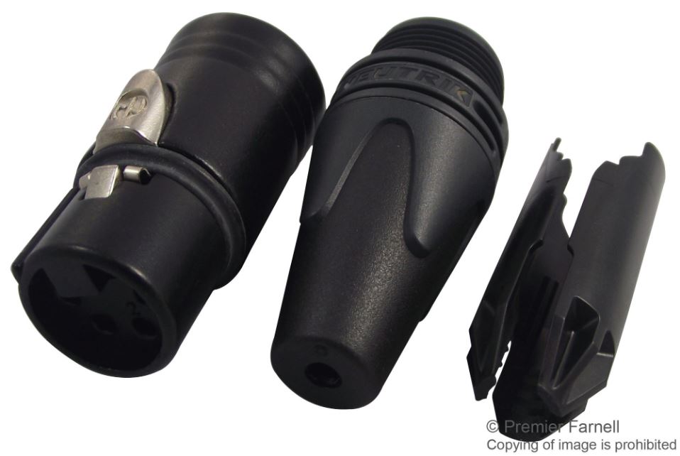 NEUTRIK XLR Socket, 4 Pole, Black, Cable Mount