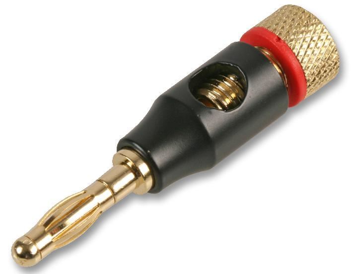 PRO SIGNAL 4mm Plug, Black & Gold, Red