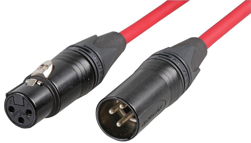 NEUTRIK - Wayar Audio XLR Plug ke Soket, 5m Merah