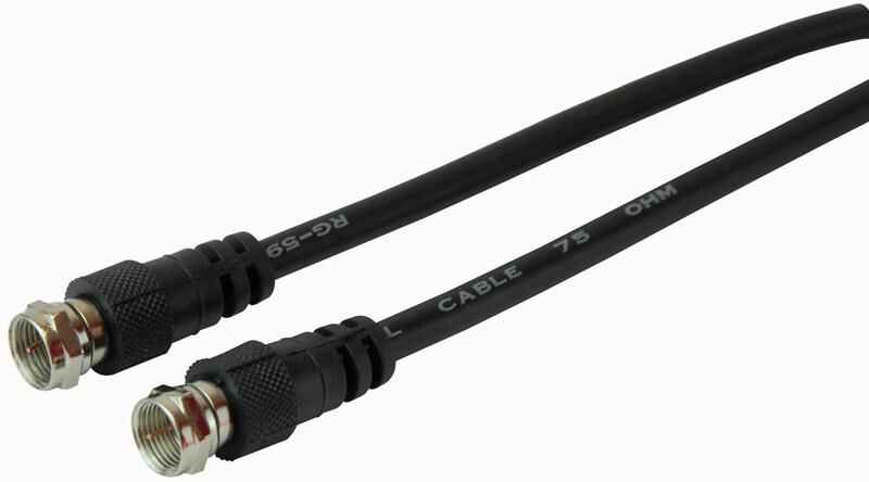 PRO SIGNAL F型插頭轉F型插頭線 RG59同軸電纜 0.5米 黑色