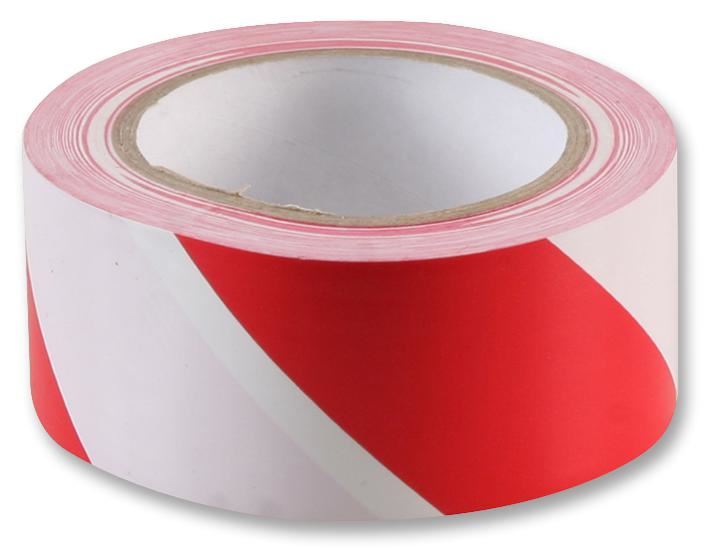 RARAION Vinyl Hazard Floor Marking Tape, Red & White, 50mm x 33m