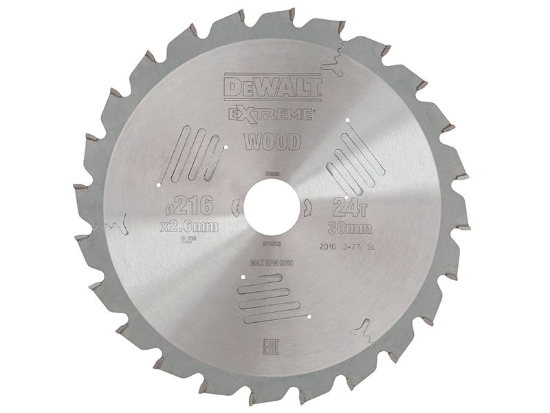 DEWALT Serie 60 Kreissägeblatt 216 x 30 mm x 24Z ATB/Neg