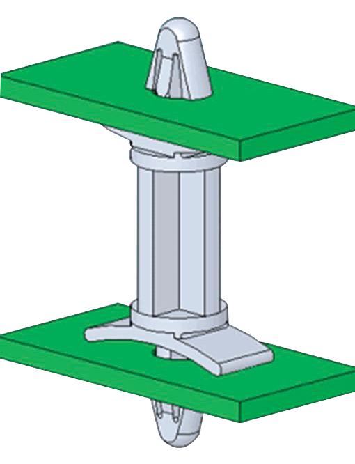 ESSENTRA COMPONENTS - Doppelseitige PCB-Stützfüße, 6,4mm Höhe, 3,18mm Lochdurch