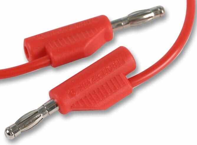 Pro Signal - Plug Bainine Dea-Struchtúrtha 4mm Dearg Do Tástáil, 0.5m