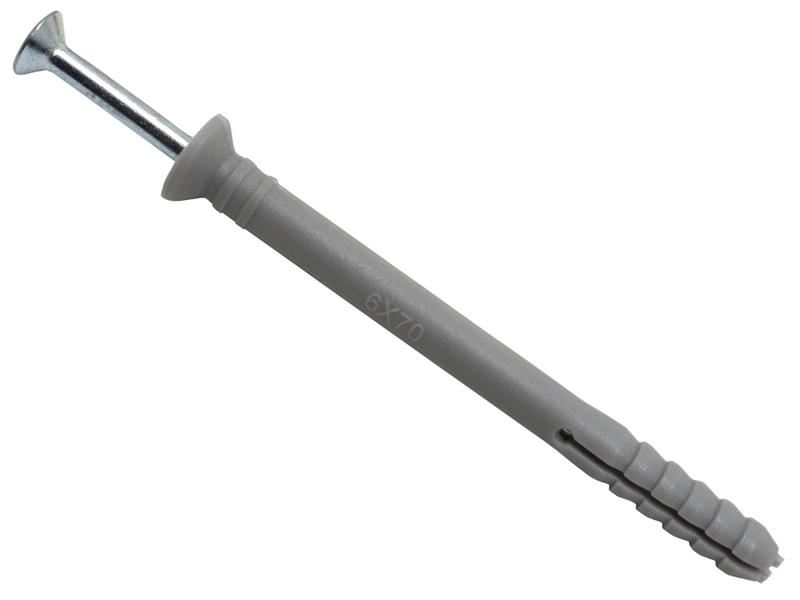 MASONMATE® ナイロン打込固定金具 6×70mm (100個入り)