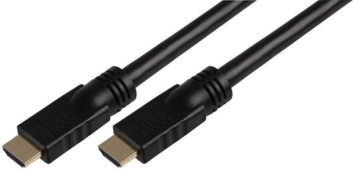 PRO SIGNAL - Cábla HDMI Ardluais, 24AWG, Plátáil Óir, 10m, Dubh