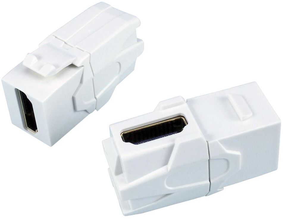 TUK Adattatore HDMI Femmina a Femmina a 90° per Keystone, Bianco