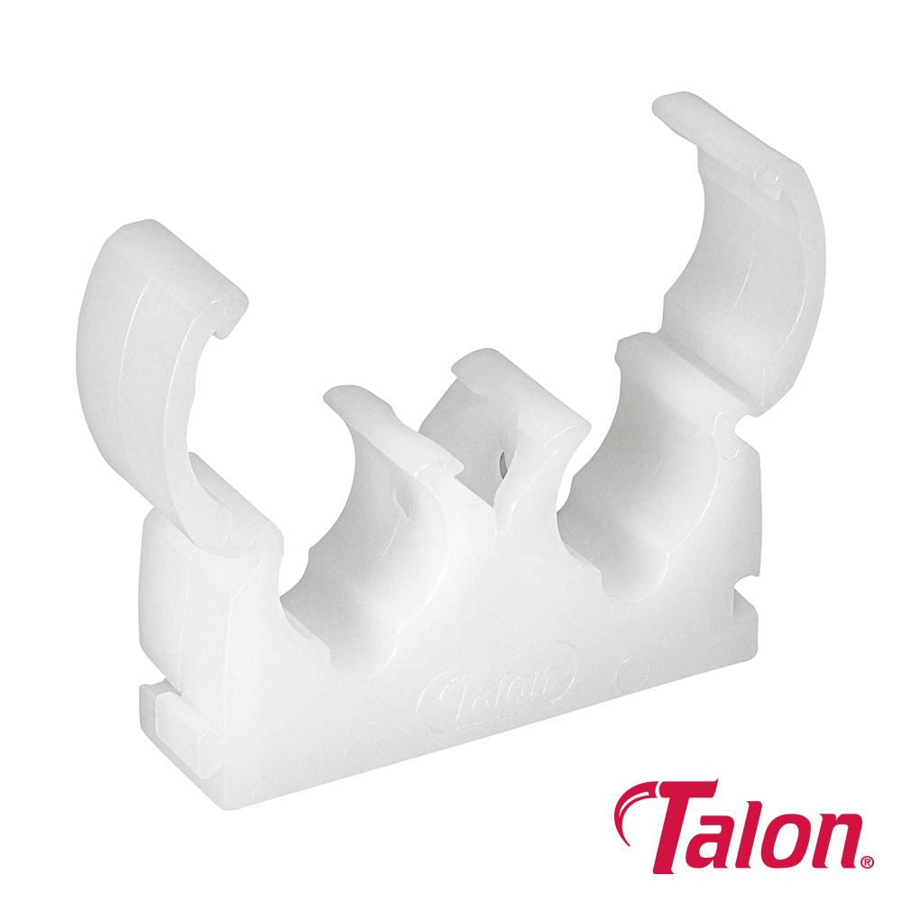 Timco Double Hinged Clip, White, 15mm (Pack of 50)