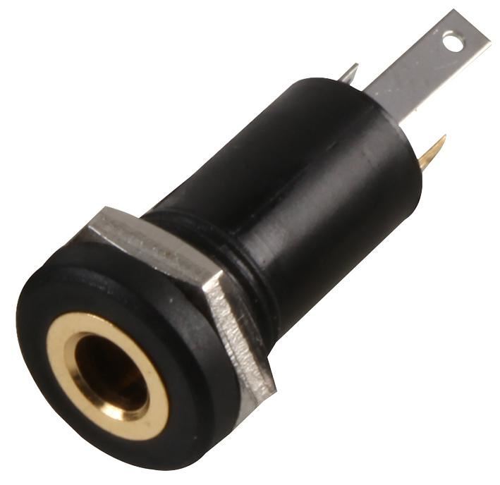PRO SIGNAL - 3,5mm Klinkenbuchse, 3-polig, schwarz, 2er Pack