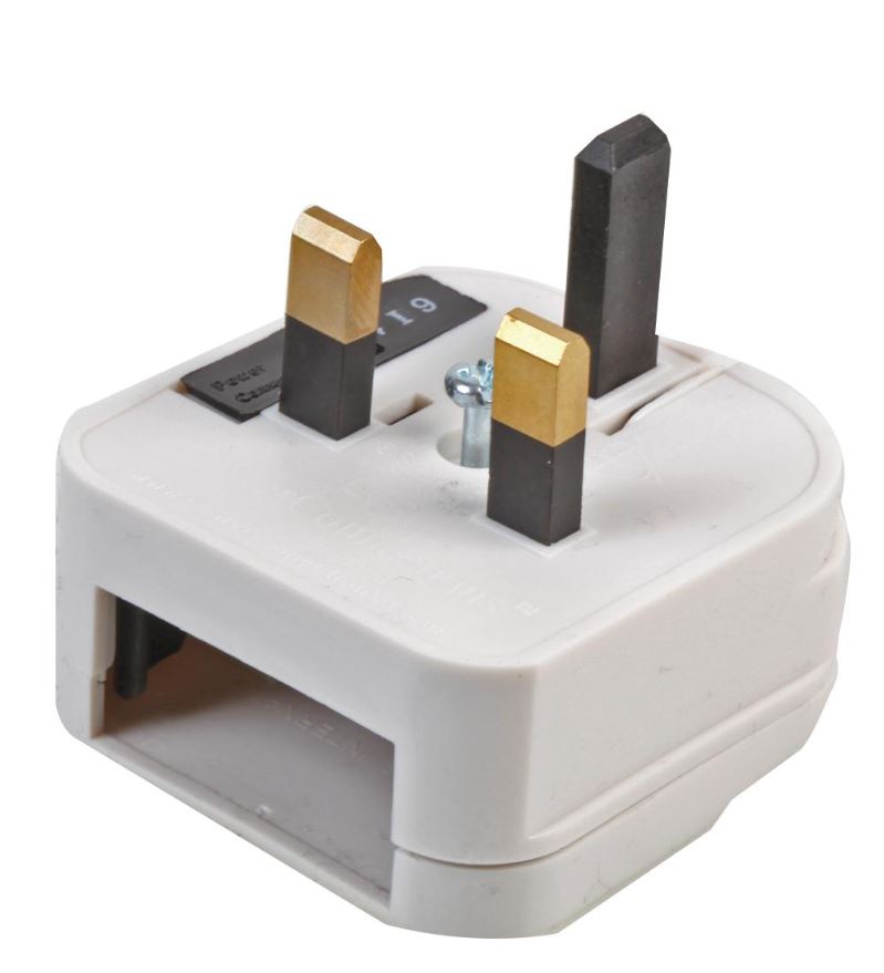 POWERCONNECTIONS Adattatore da EU a UK, 3A, Bianco