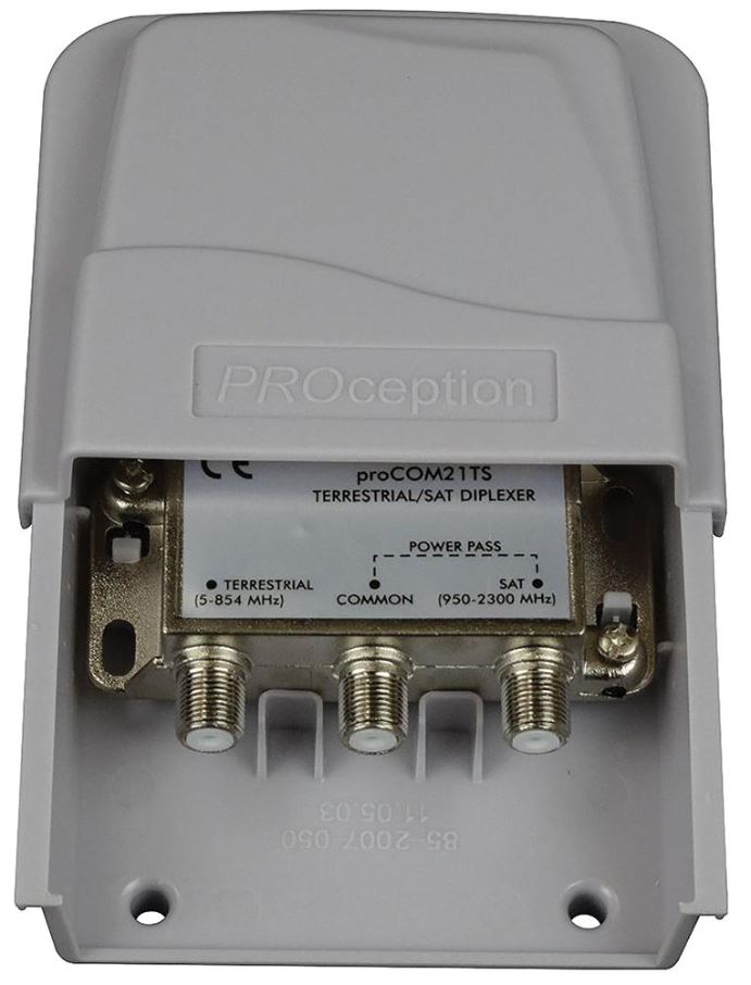 BLAKE UK Diplexer Terrestre-Satellitare Misto, 5-854MHz, Alta Isolamento