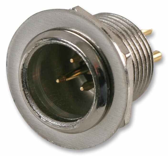 Pro Signal מחבר Mini-XLR מיני, מוברז למתקן, 3-קוטבי מצופה זהב