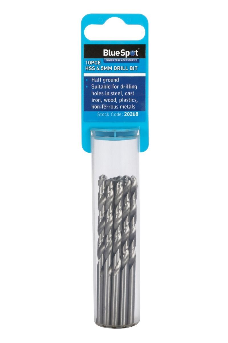 Blue Spot Tools 10PCE 4.5mm HSS Drill Bit Set with Case