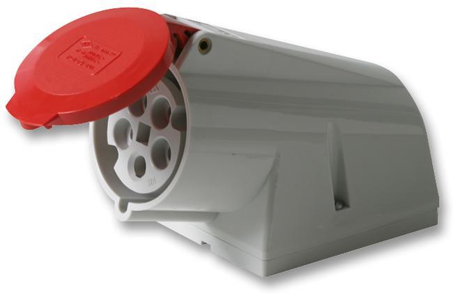 PRO POWER שקע CEE 32A 415V אדום IP44 להרכבה על גבי משטח