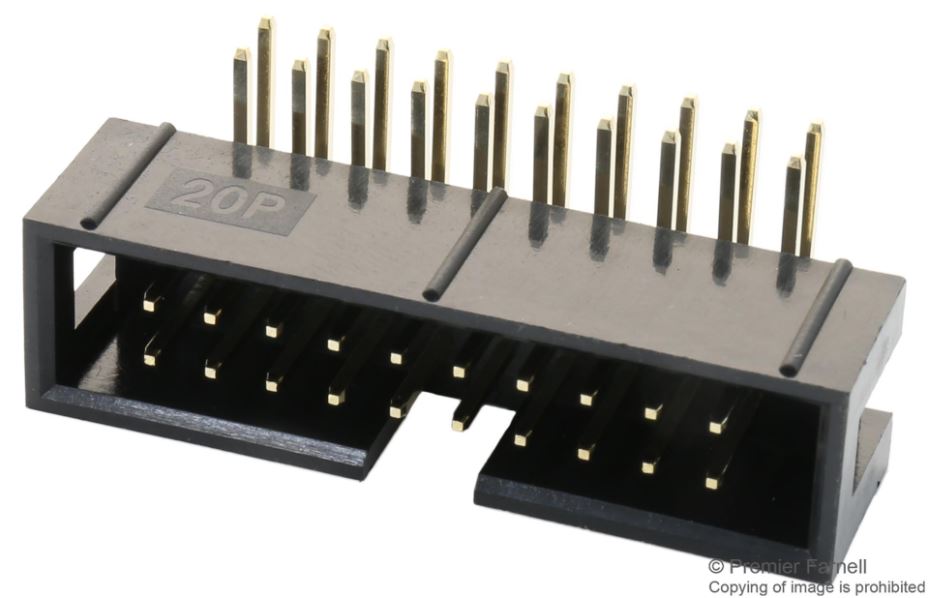 Multicomp Pro 2.54mm Right Angle Pin Header, 2x20 Way