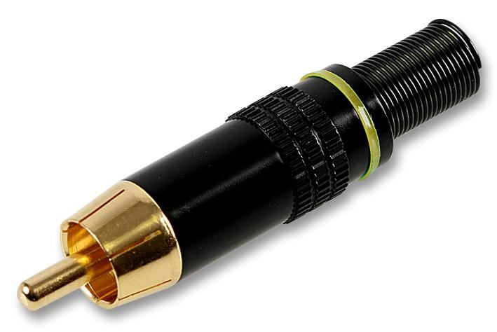 PRO SIGNAL Phono Plug, Black & Gold, Yellow