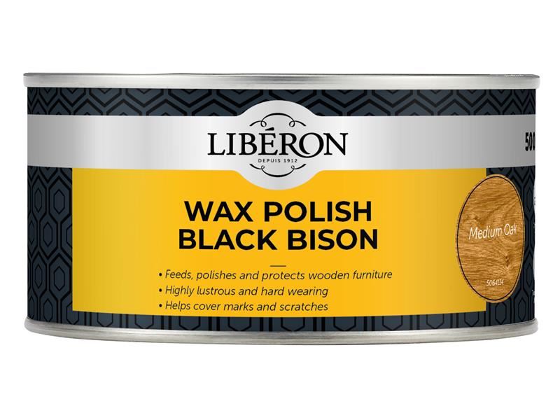 Liberon Black Bison Wax Paste, Medium Oak, 500ml