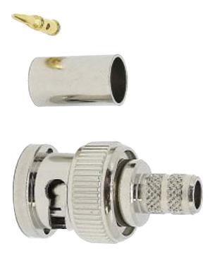 VDC 75 Ohm BNC Crimp Plug for RG59 Cable, Gold Plated, 2GHz