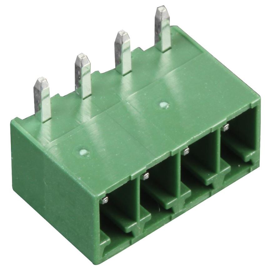 MULTICOMP PRO Blocco di Terminali Angolato 4 VIE, 12A, Passo 3.5mm