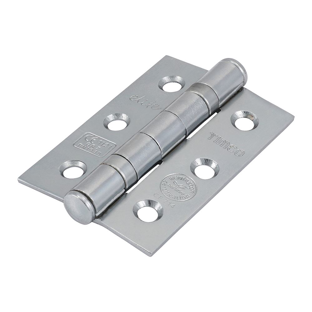 Timco 등급 7 볼 베어링 경첩, 화재문용, 크롬 마감, 76x51mm