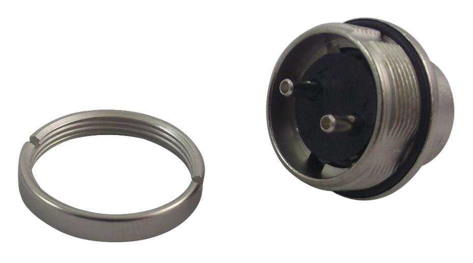 BINDER 723 Series Panel Mount Plug, 2 Way, Brass