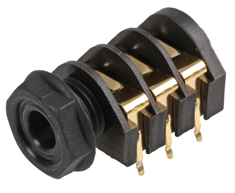 CLIFF 6.35mm Gold Plated Stereo Jack Socket, PCB Mount