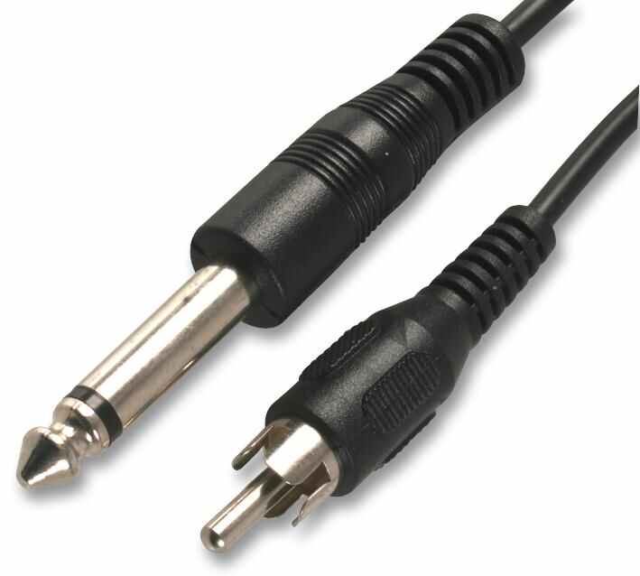 Pro Signal 6.35mm Mono Jack to RCA Lead, 3m, Black