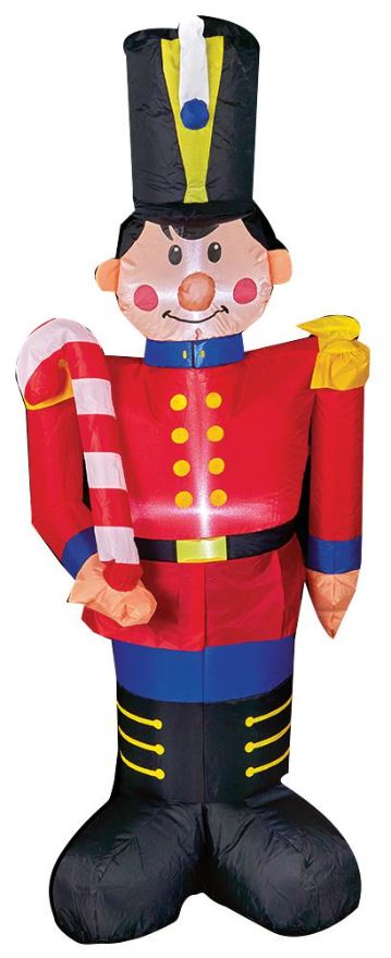 Raraion Inflatable Toy Soldier with Candy Cane, 1.2m Christmas Decoration