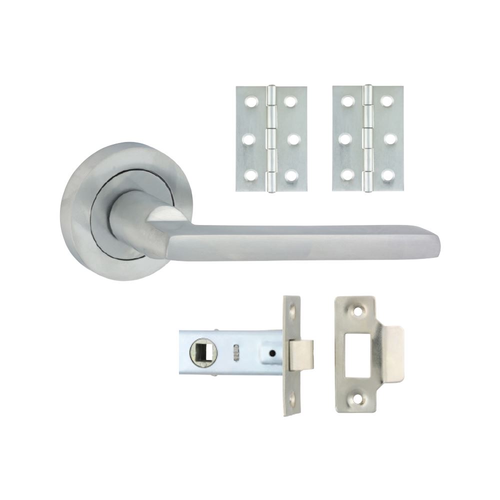 Timco Juego de Pomo para Puertas Radmore con Roseta - Cromo Satinado