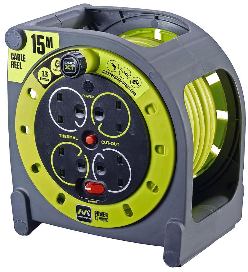 MASTERPLUG PRO-XT Rozvodná šňůra se 4 zástrčkami a 15m kabelem